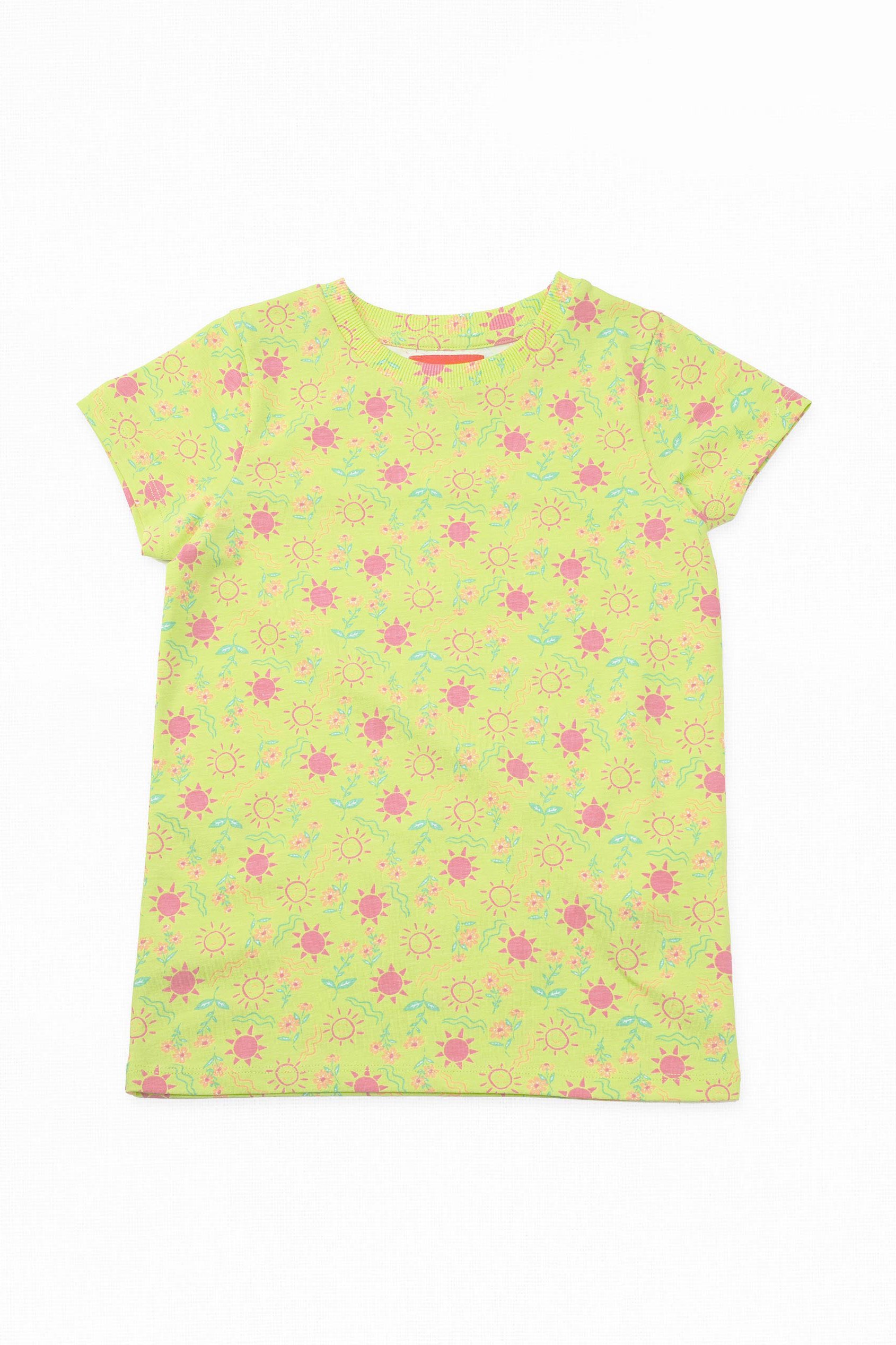 Girls Sun Flower Print Pyjama Set