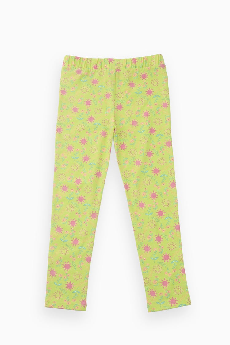 Girls Sun Flower Print Pyjama Set