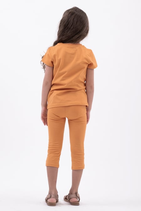 Orange Chill Pineapple Print T-Shirt & Cropped Legging Set