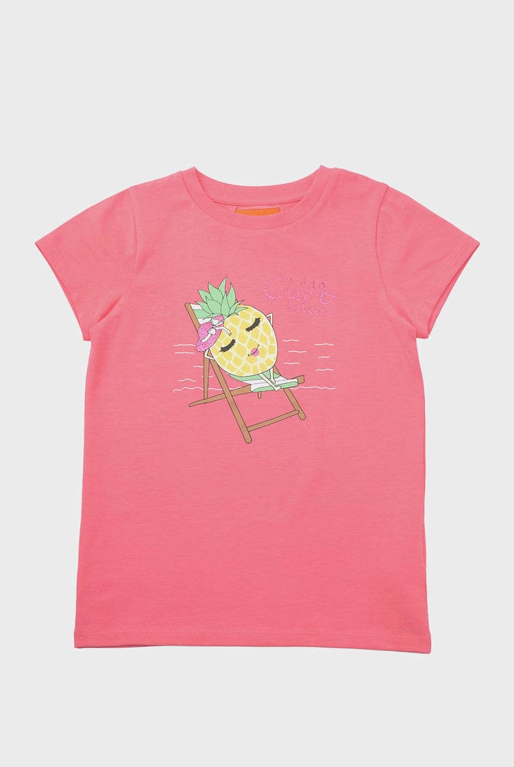Chill Pineapple Print T-Shirt & Cropped Legging Set
