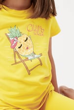 Chill Pineapple Print T-Shirt & Cropped Legging Set