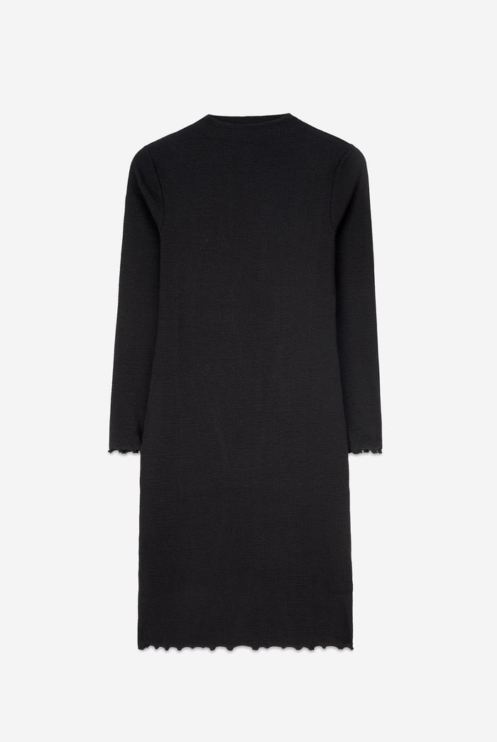 Crepe Ribbed Bodycon Midi Dress