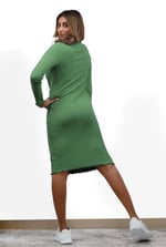 Crepe Ribbed Bodycon Midi Dress