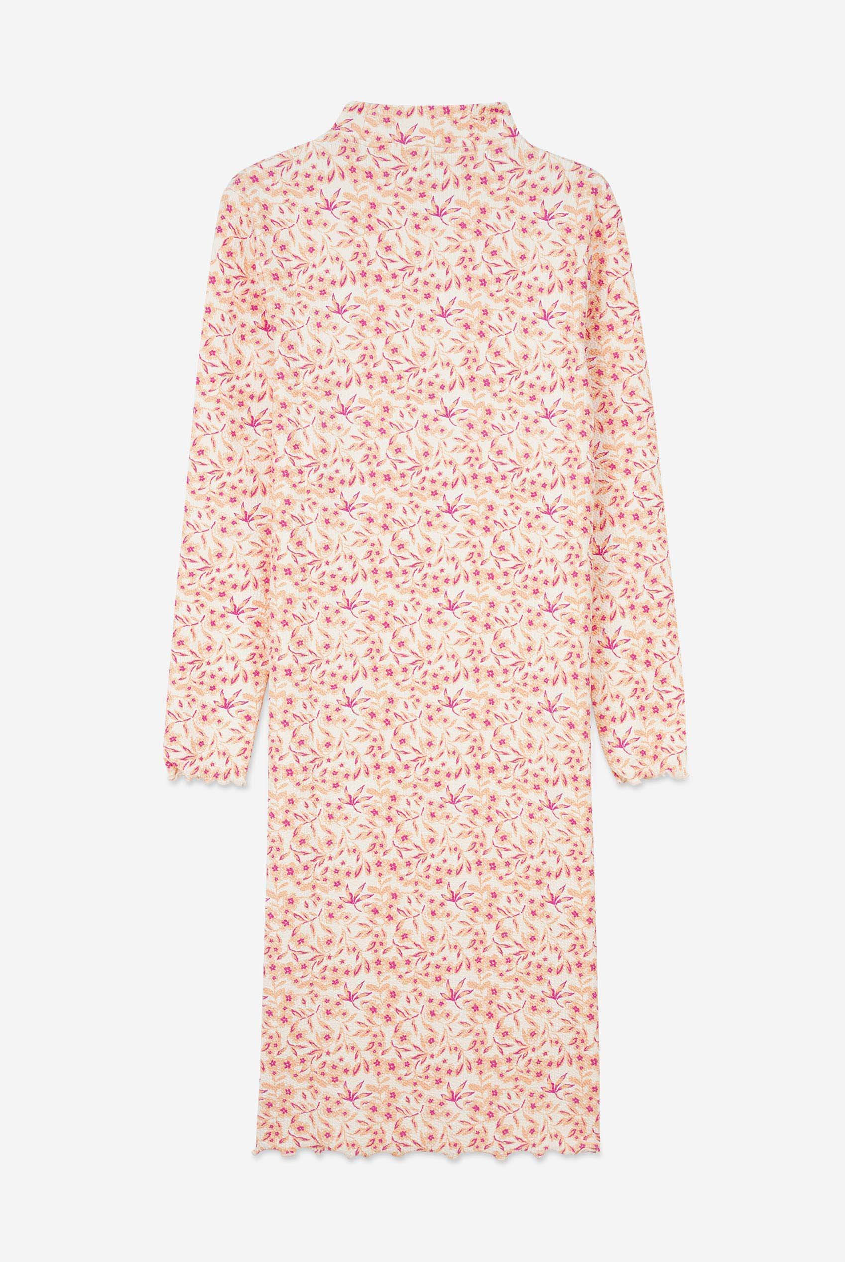 Crepe Ribbed Midi Floral Dress