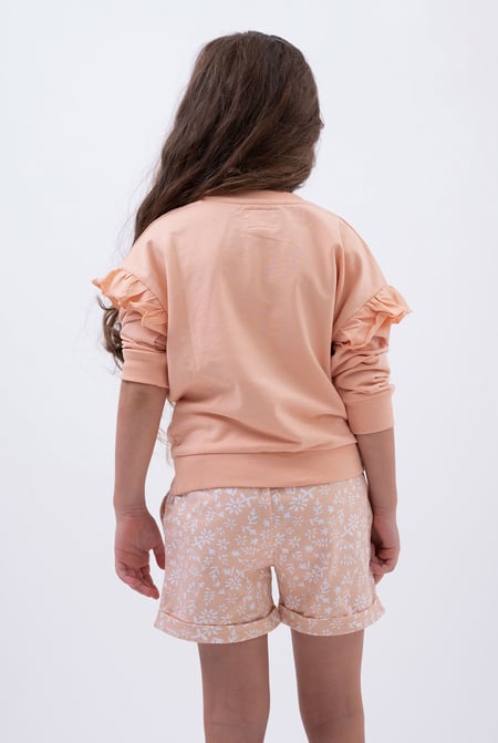 Girls Pink Chest Print Sweatshirt