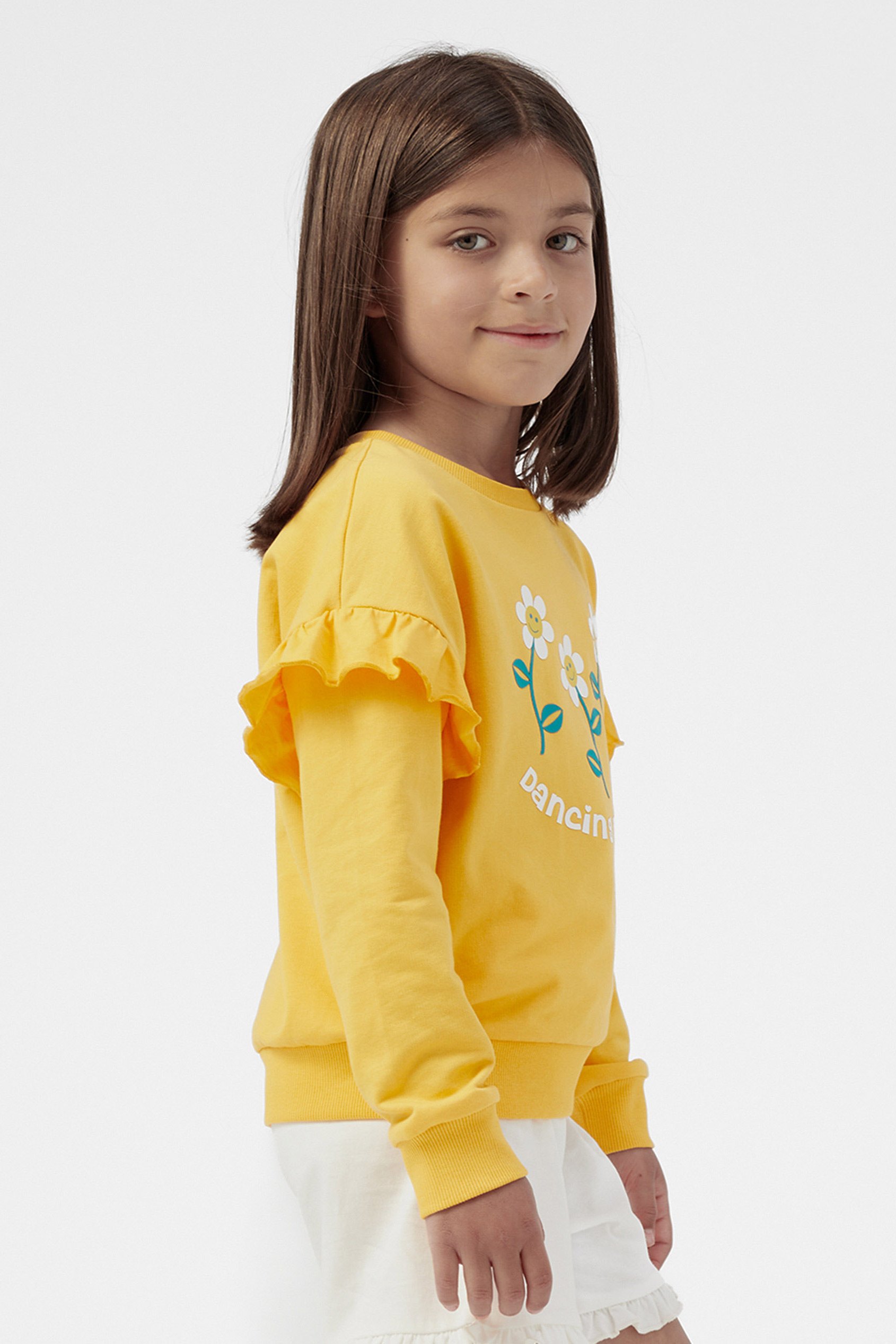 Girls Chest Print Sweatshirt