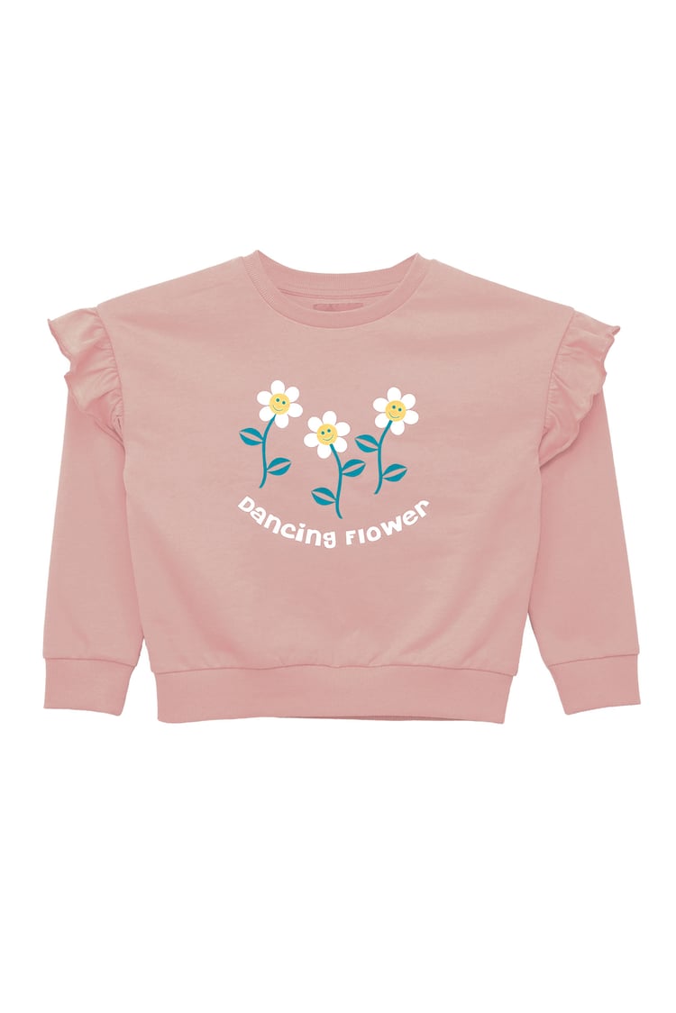 Girls Chest Print Sweatshirt