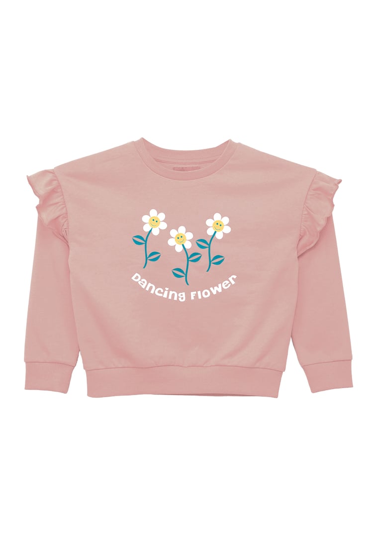 Girls Chest Print Sweatshirt