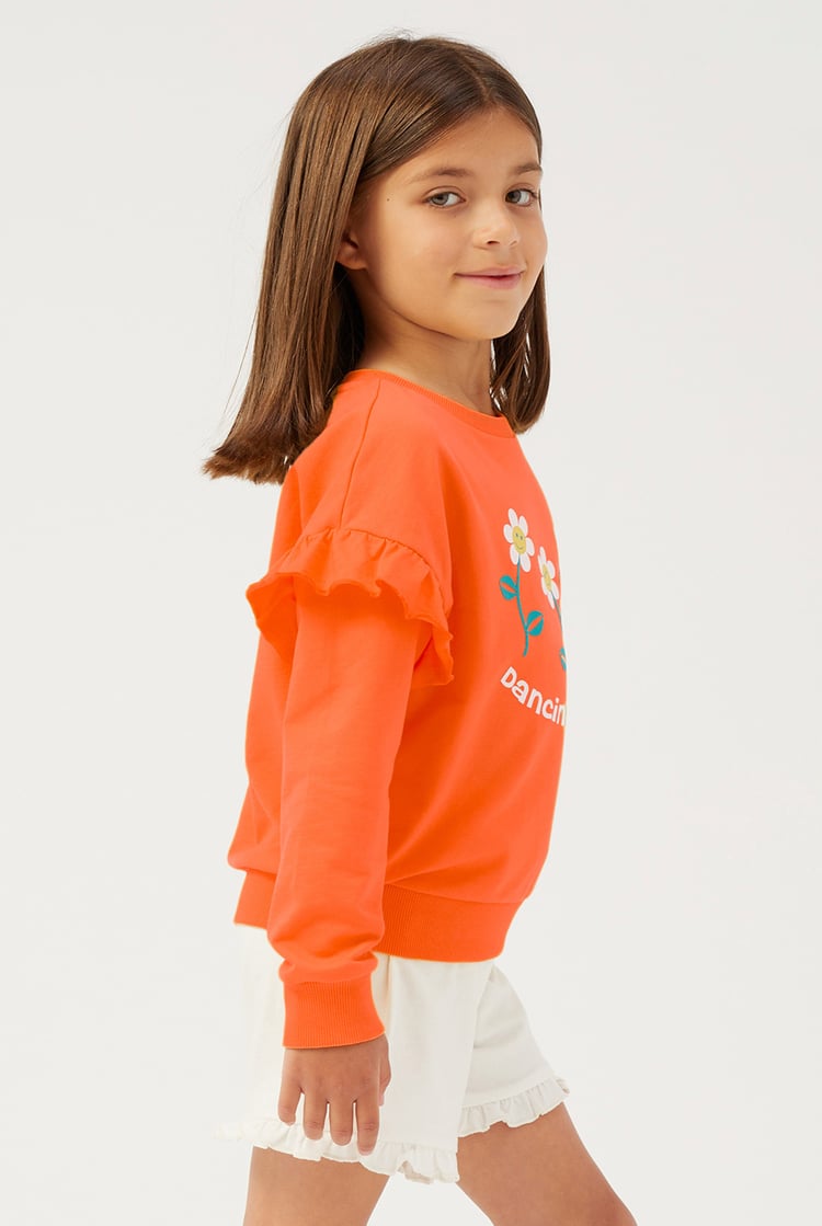 Girls Chest Print Sweatshirt