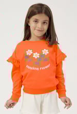 Girls Chest Print Sweatshirt