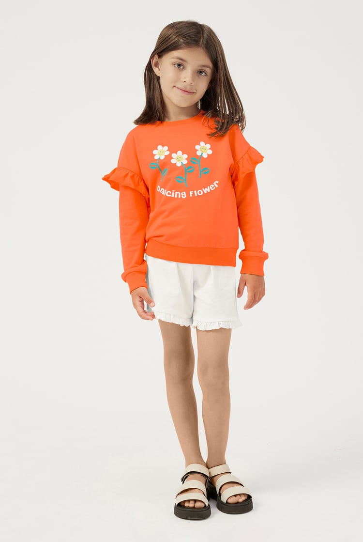 Girls Chest Print Sweatshirt