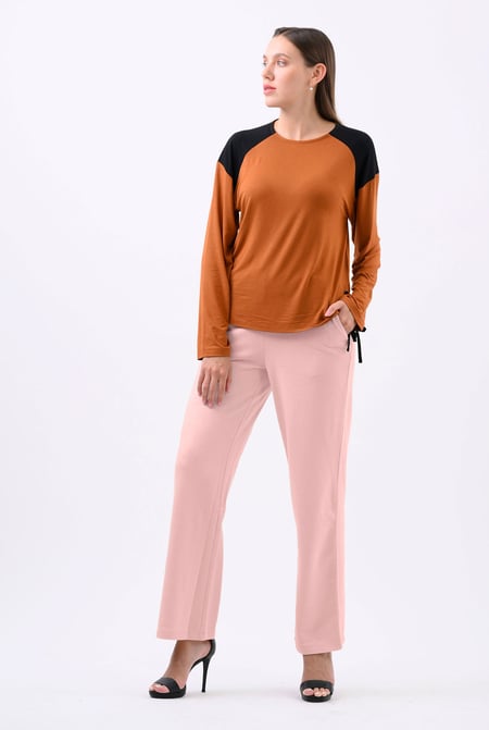 Womens Pink Straight Leg Trousers