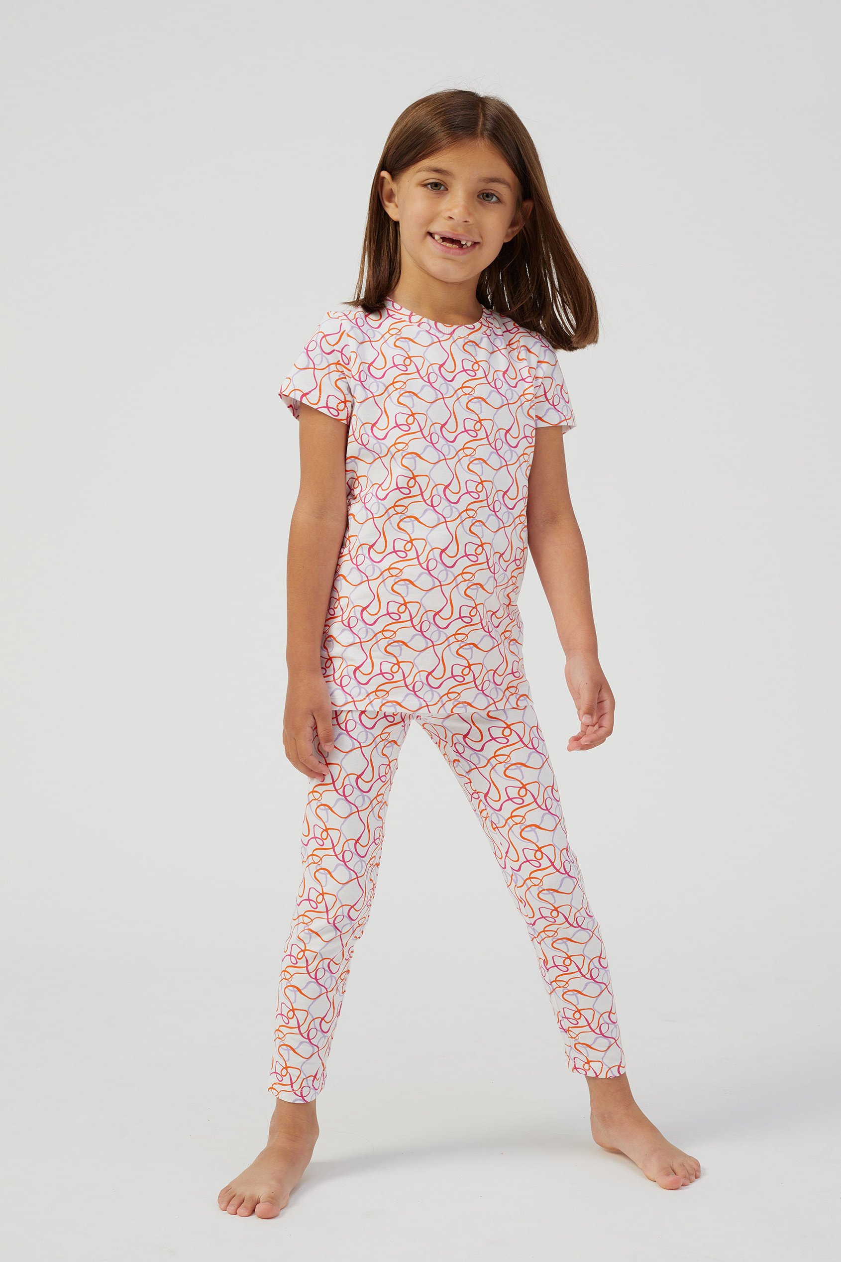 Girls Abstract Print T-Shirt & Leggings Set