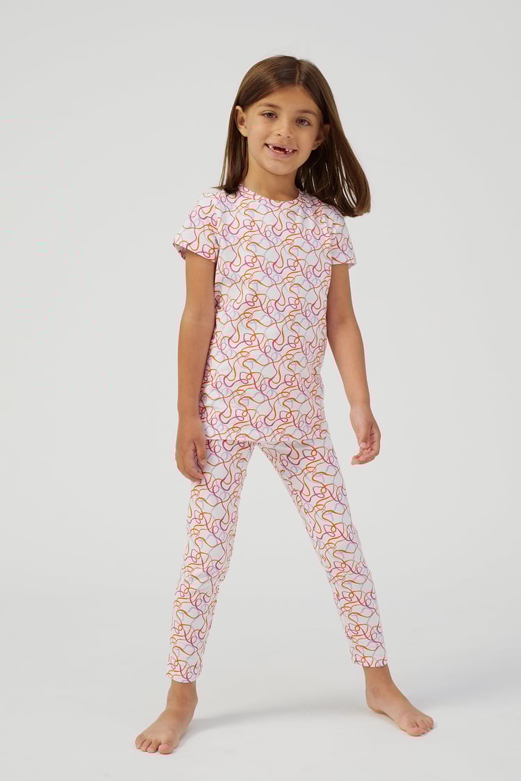 Girls Abstract Print T-Shirt & Leggings Set
