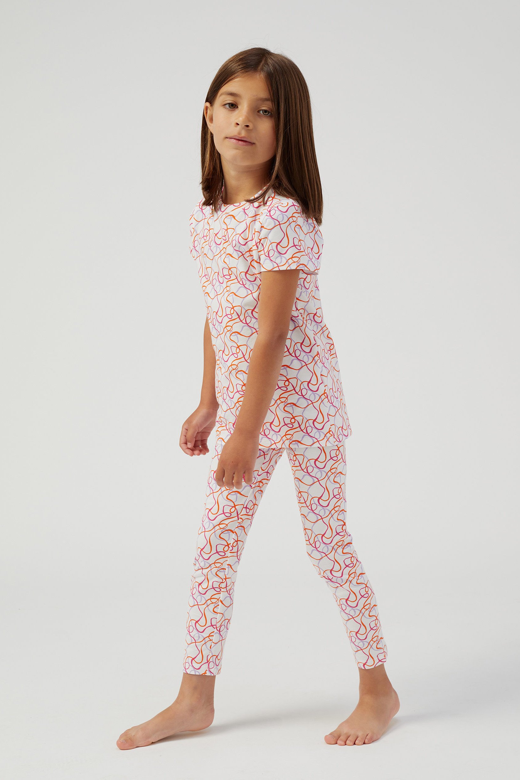 Girls Abstract Print T-Shirt & Leggings Set