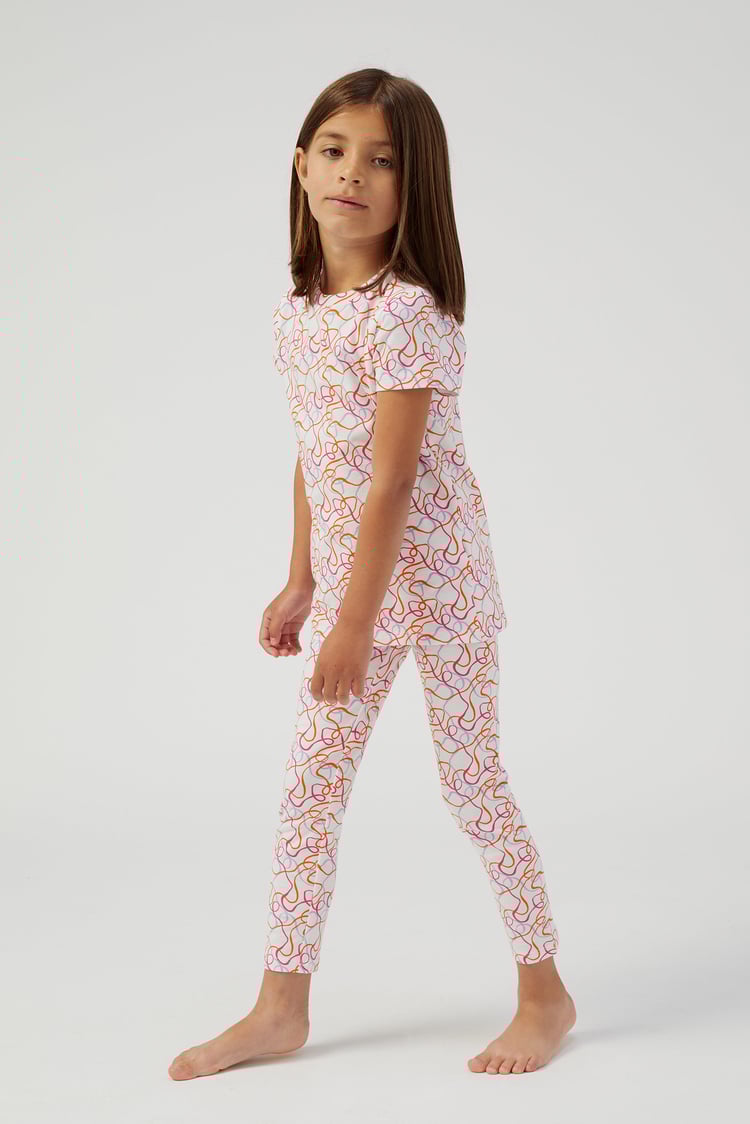 Girls Abstract Print T-Shirt & Leggings Set