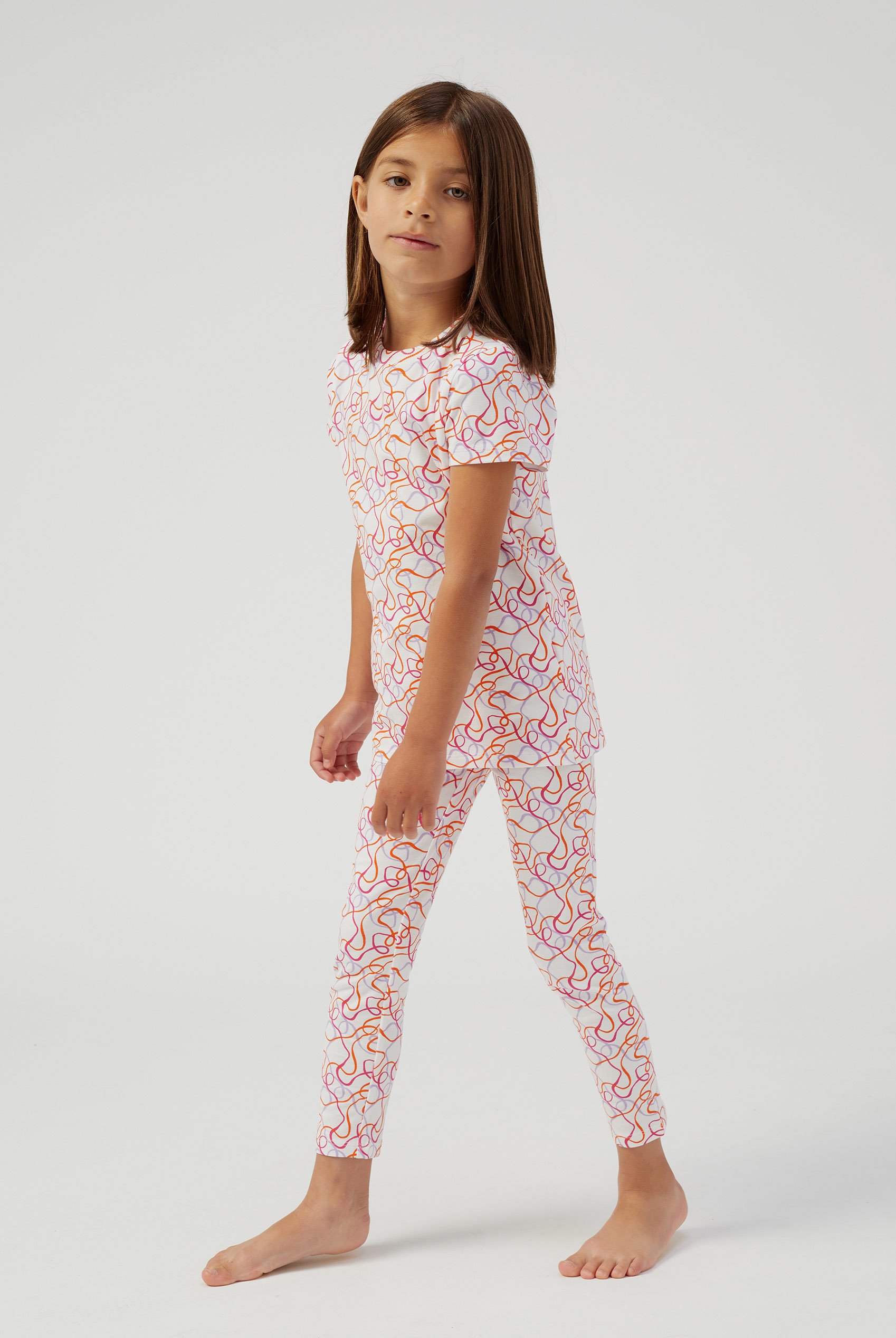 Girls Abstract Print T-Shirt & Leggings Set