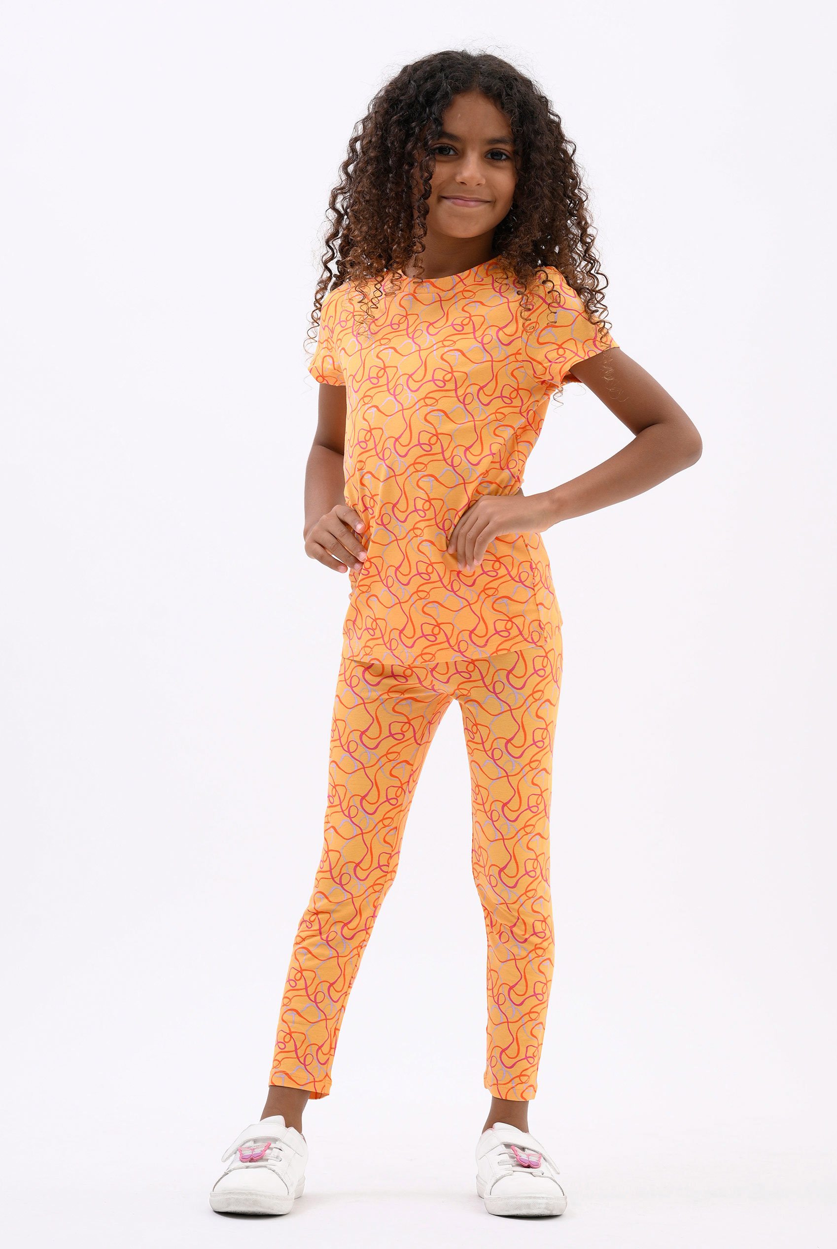 Girls Abstract Print T-Shirt & Leggings Set