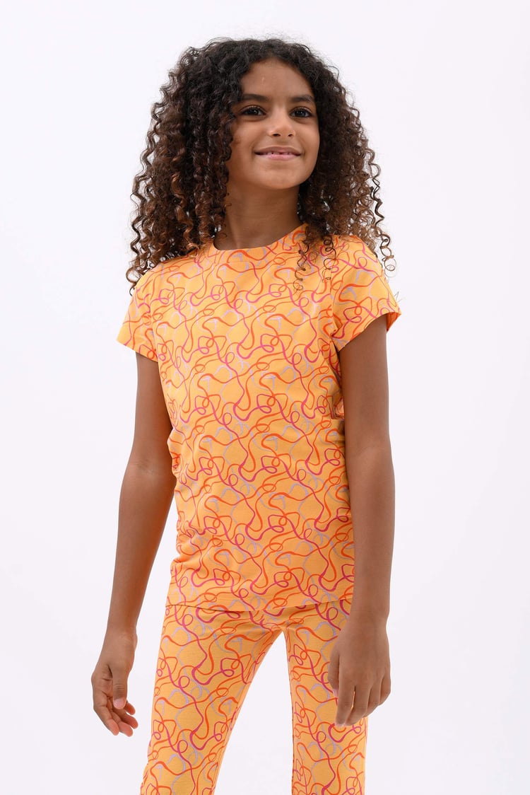 Girls Abstract Print T-Shirt & Leggings Set