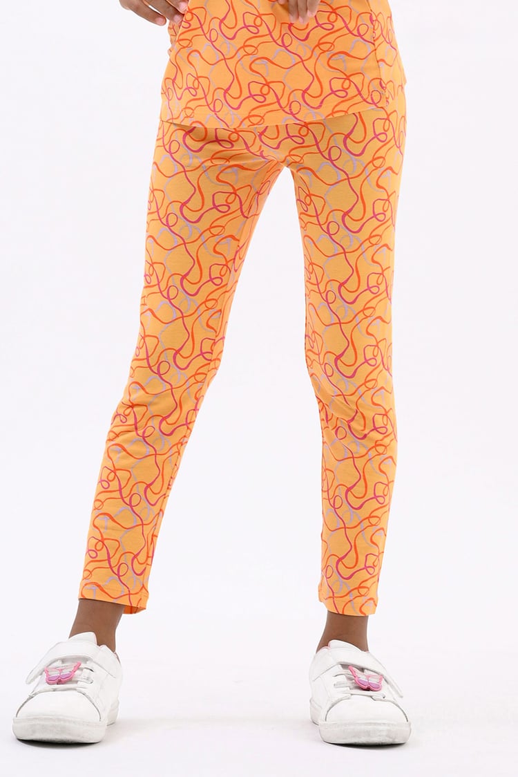 Girls Abstract Print T-Shirt & Leggings Set