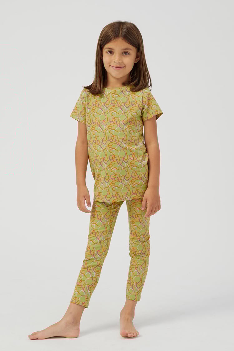 Girls Abstract Print T-Shirt & Leggings Set