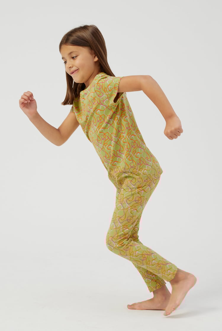 Girls Abstract Print T-Shirt & Leggings Set