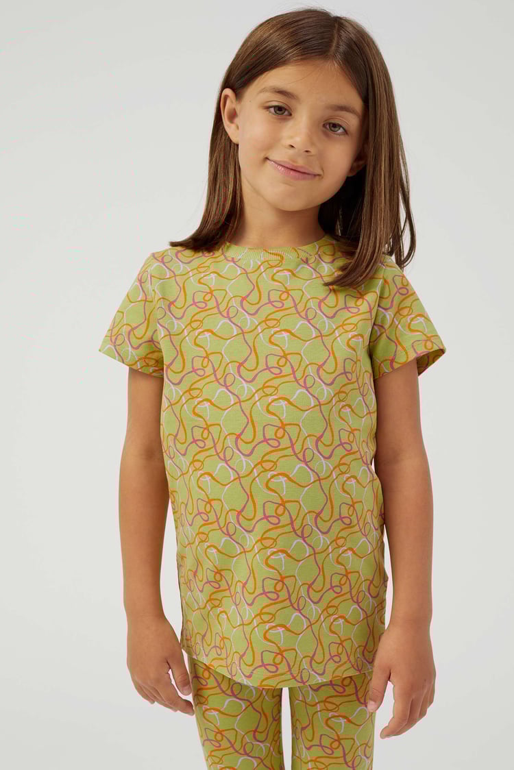 Girls Abstract Print T-Shirt & Leggings Set