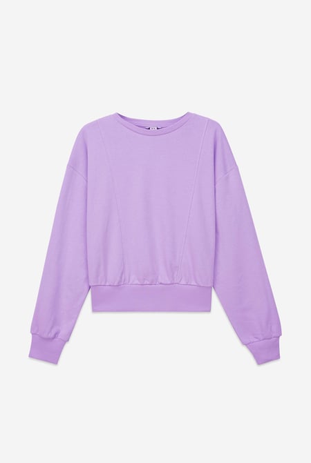 Womens Purple Crop Top Sweatshirt