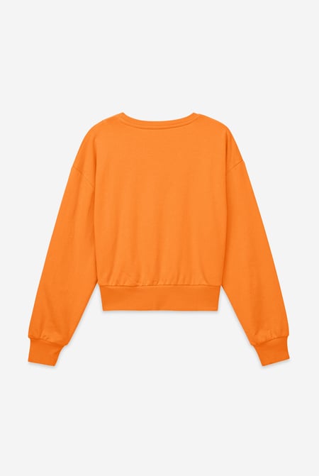 Womens Orange Crop Top Sweatshirt