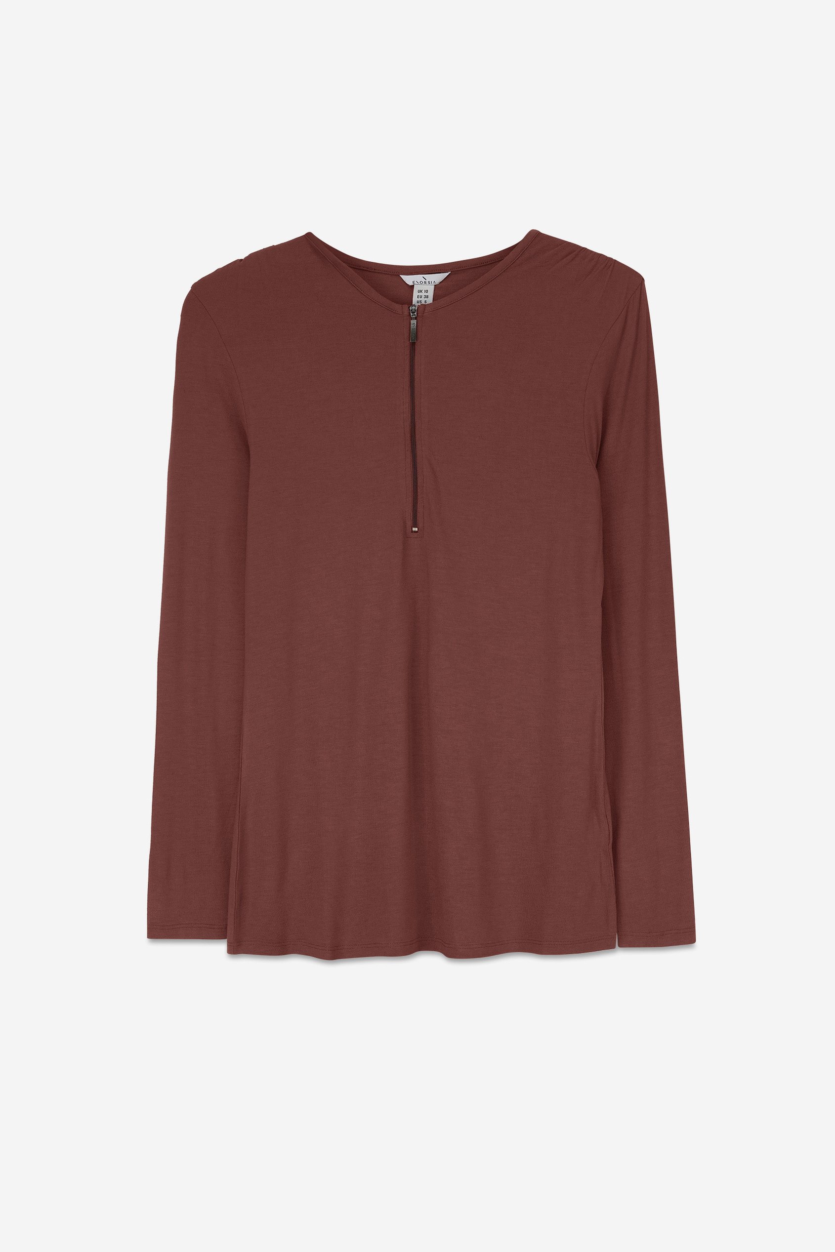 Zip Front Crew Neck T-Shirt