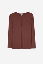 Zip Front Crew Neck T-Shirt