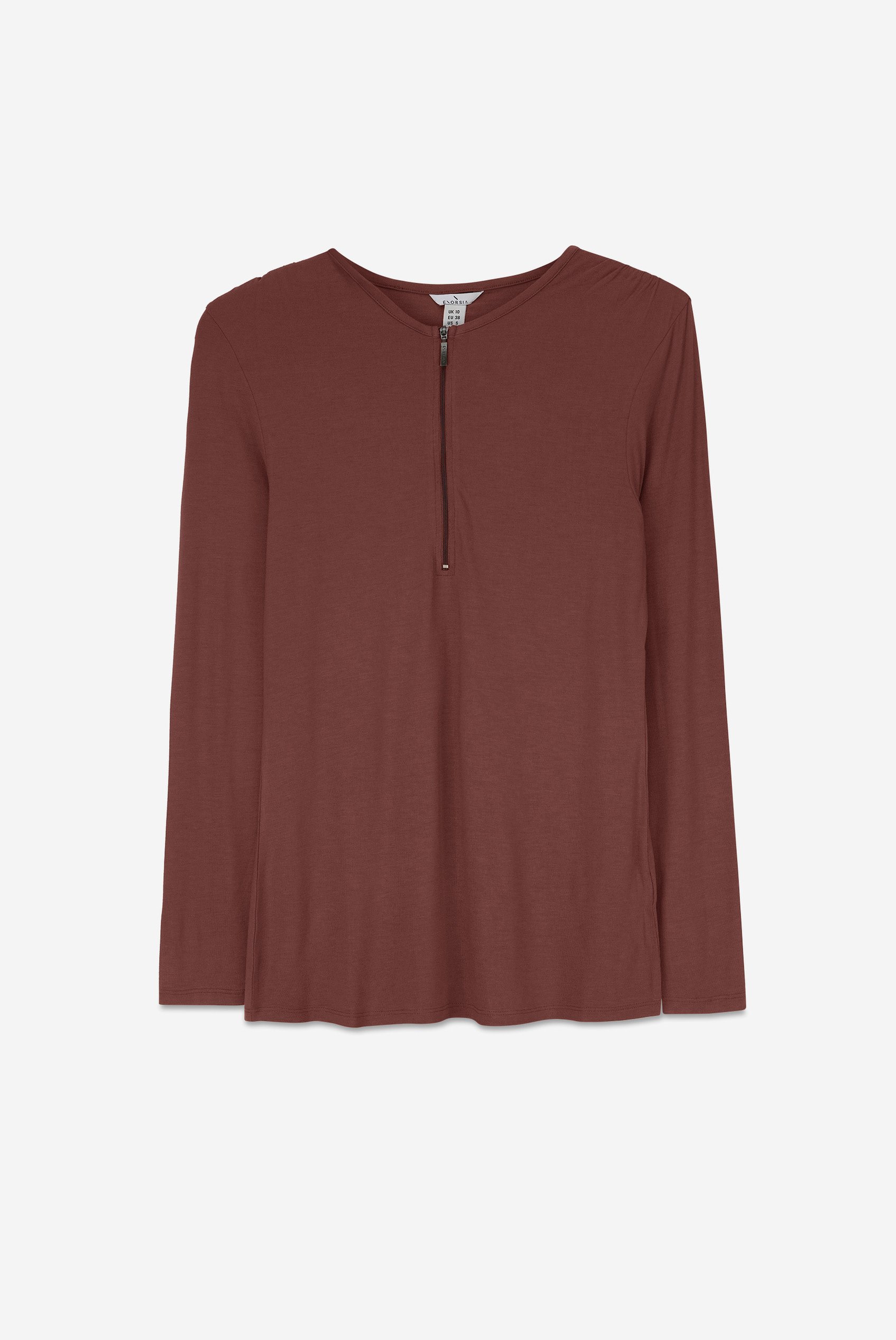 Zip Front Crew Neck T-Shirt