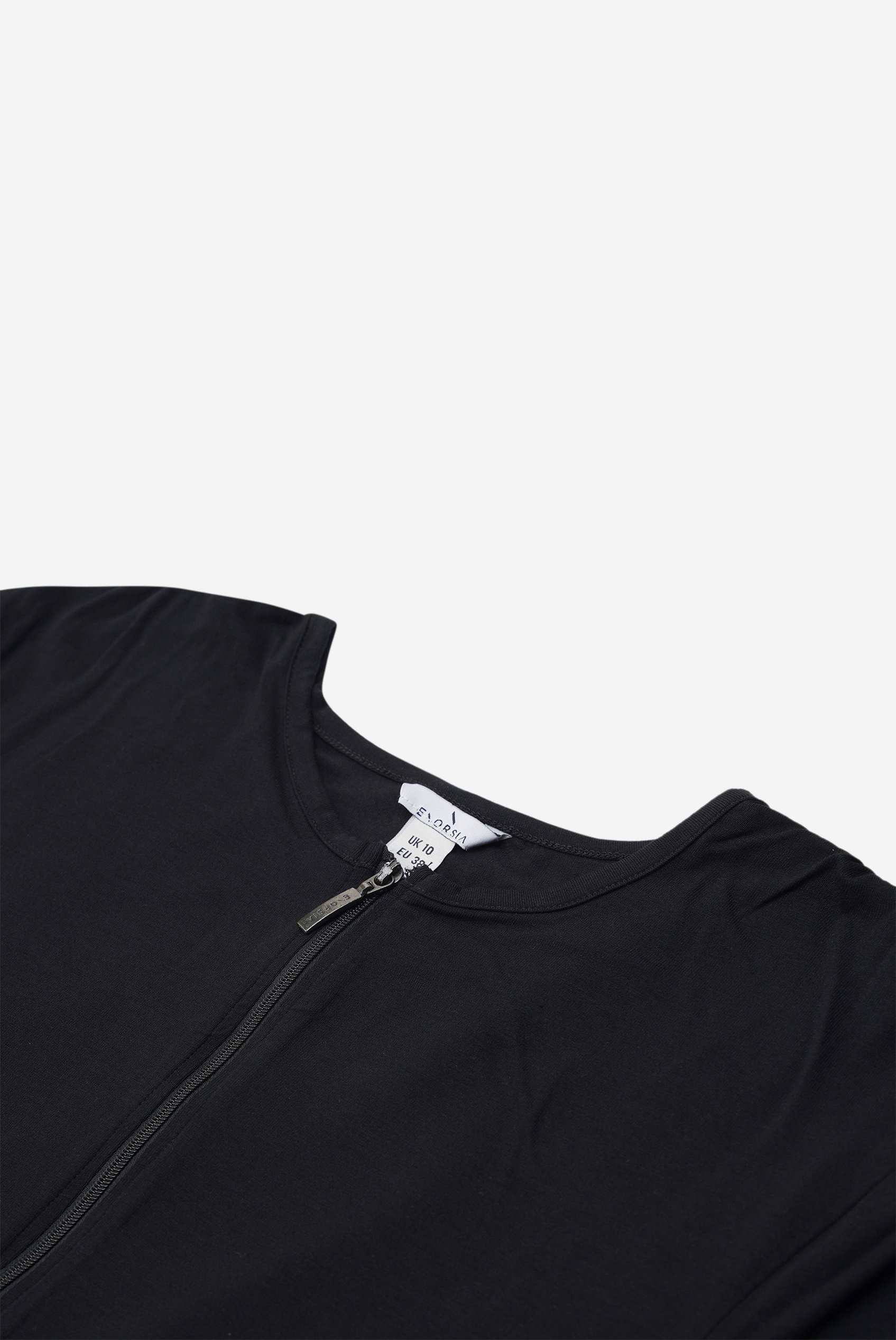 Zip Front Crew Neck T-Shirt