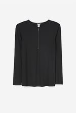 Zip Front Crew Neck T-Shirt