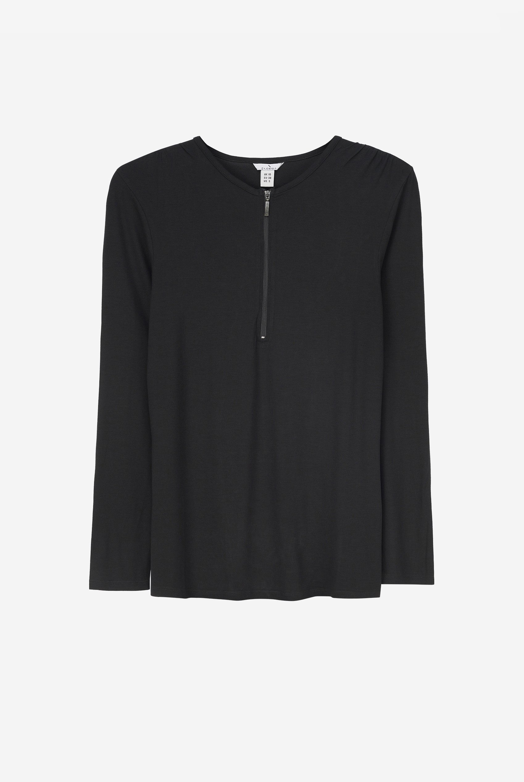 Zip Front Crew Neck T-Shirt