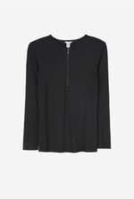 Zip Front Crew Neck T-Shirt