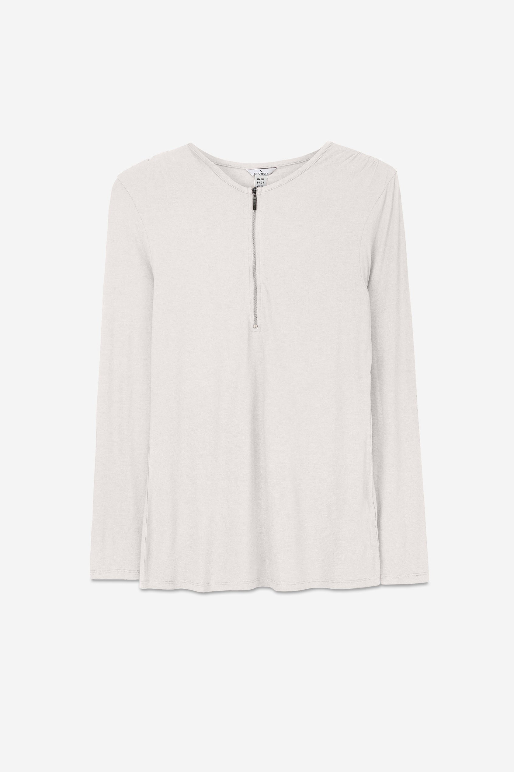 Zip Front Crew Neck T-Shirt