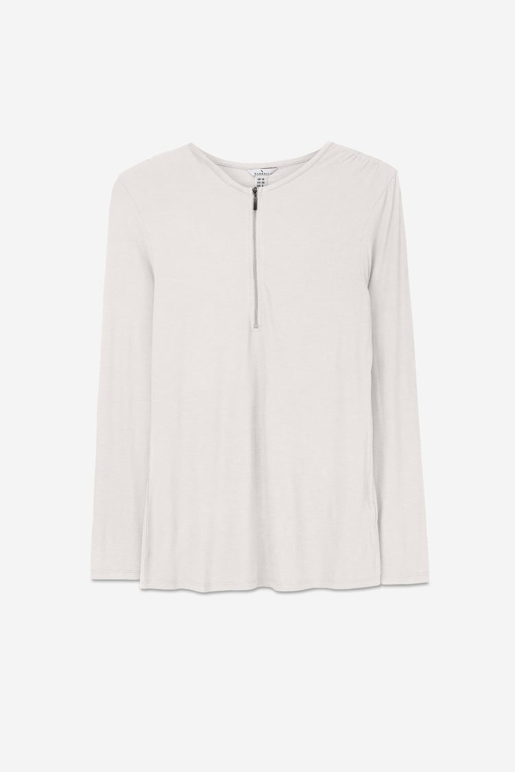 Zip Front Crew Neck T-Shirt