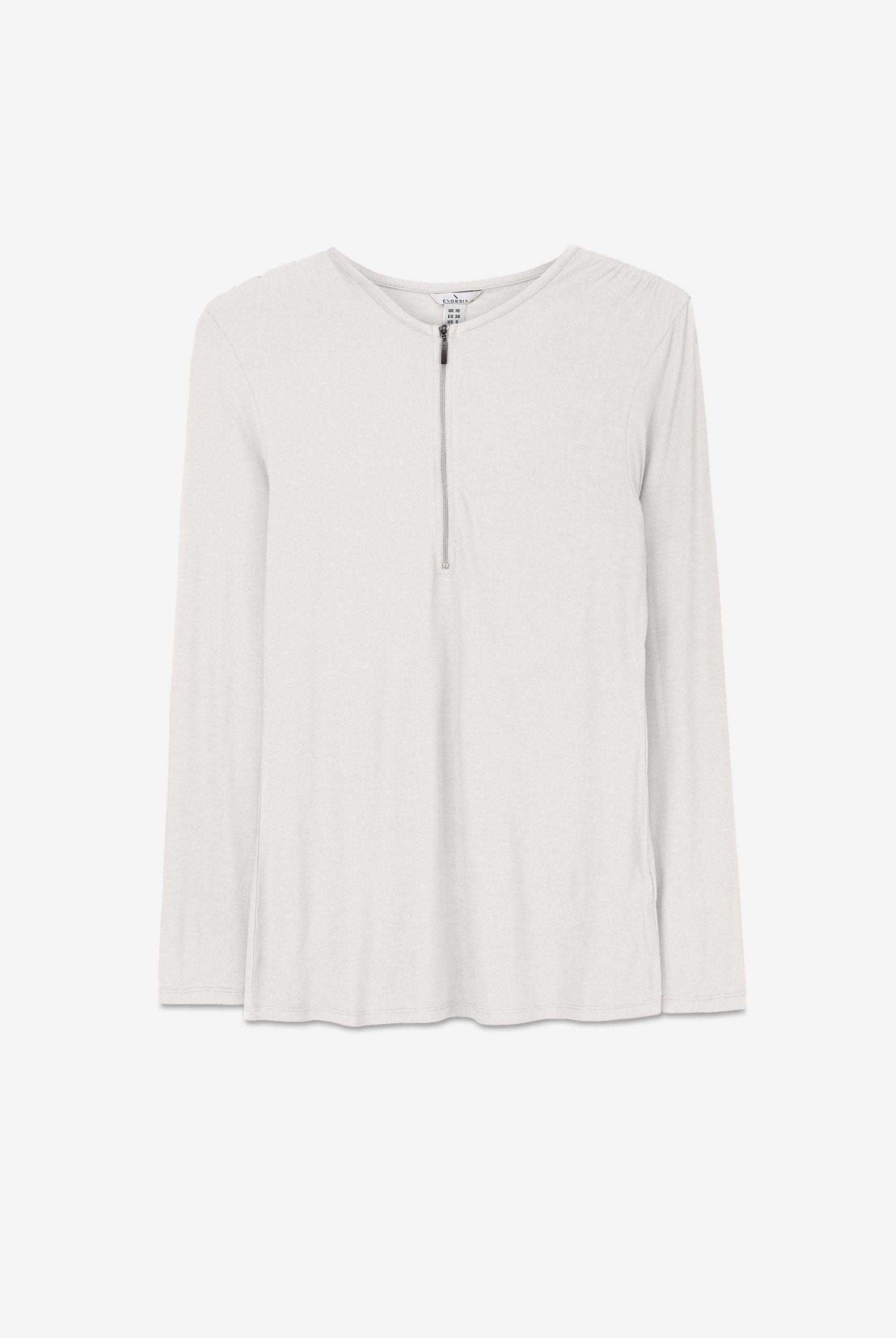 Zip Front Crew Neck T-Shirt