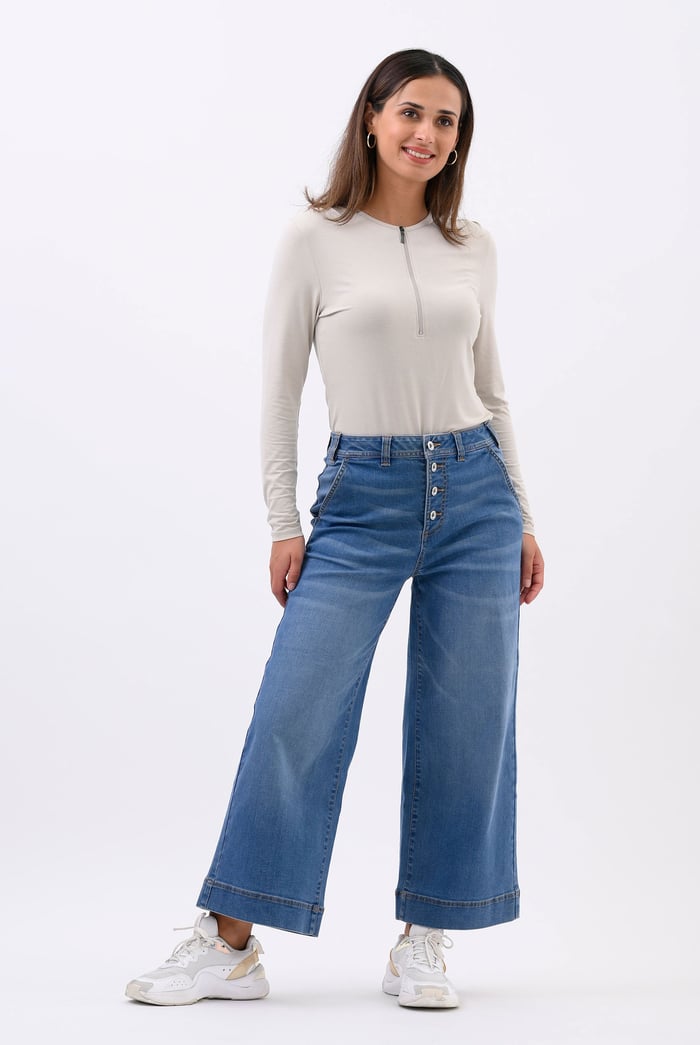 Zip Front Crew Neck T-Shirt