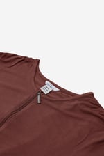 Zip Front Crew Neck T-Shirt