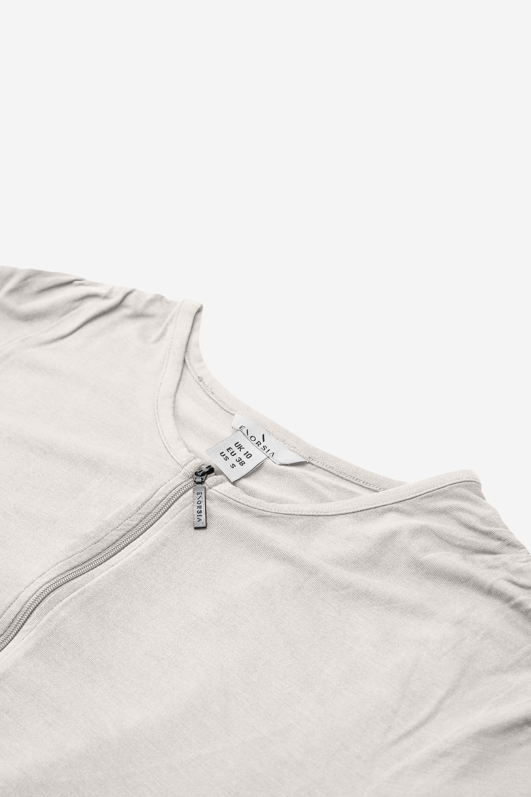 Zip Front Crew Neck T-Shirt