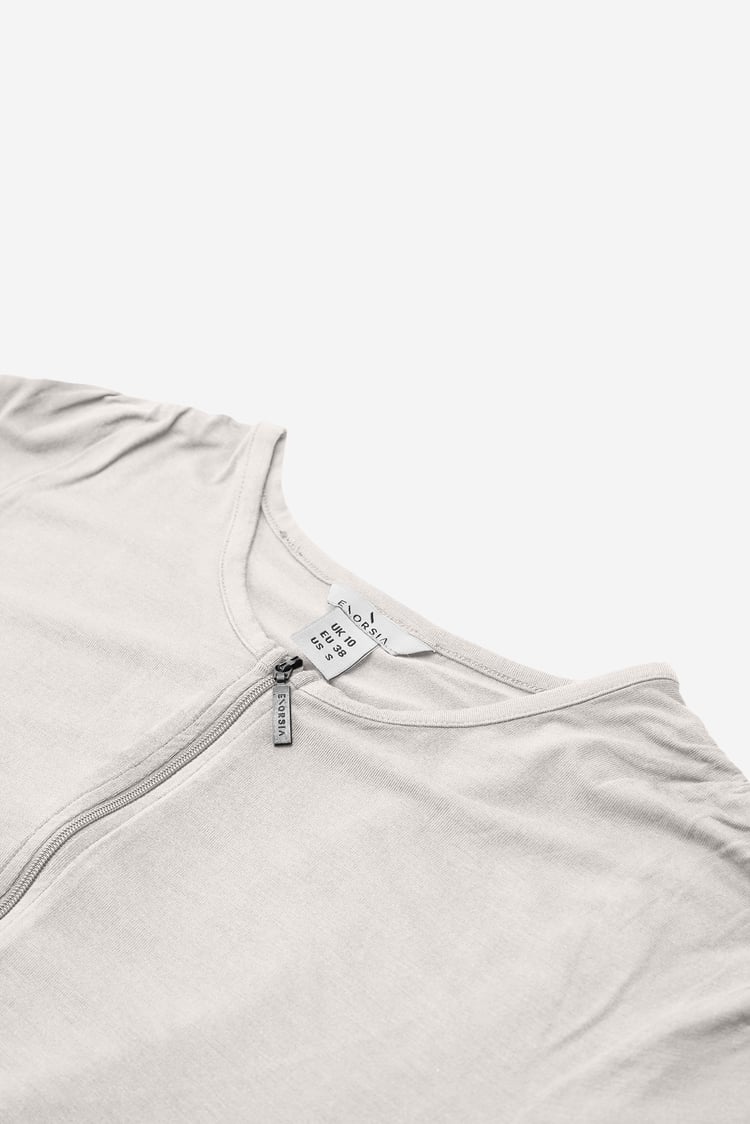 Zip Front Crew Neck T-Shirt