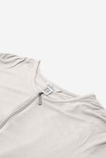 Zip Front Crew Neck T-Shirt