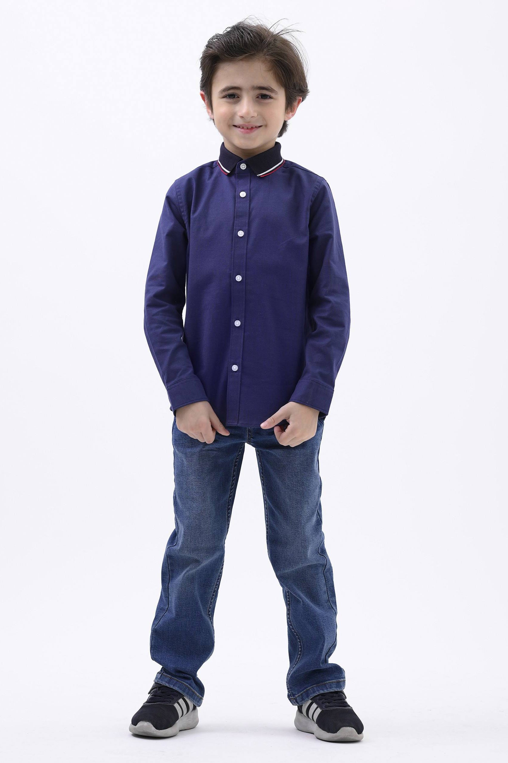 Woven Tipped Collar Shirt (3-14yrs)