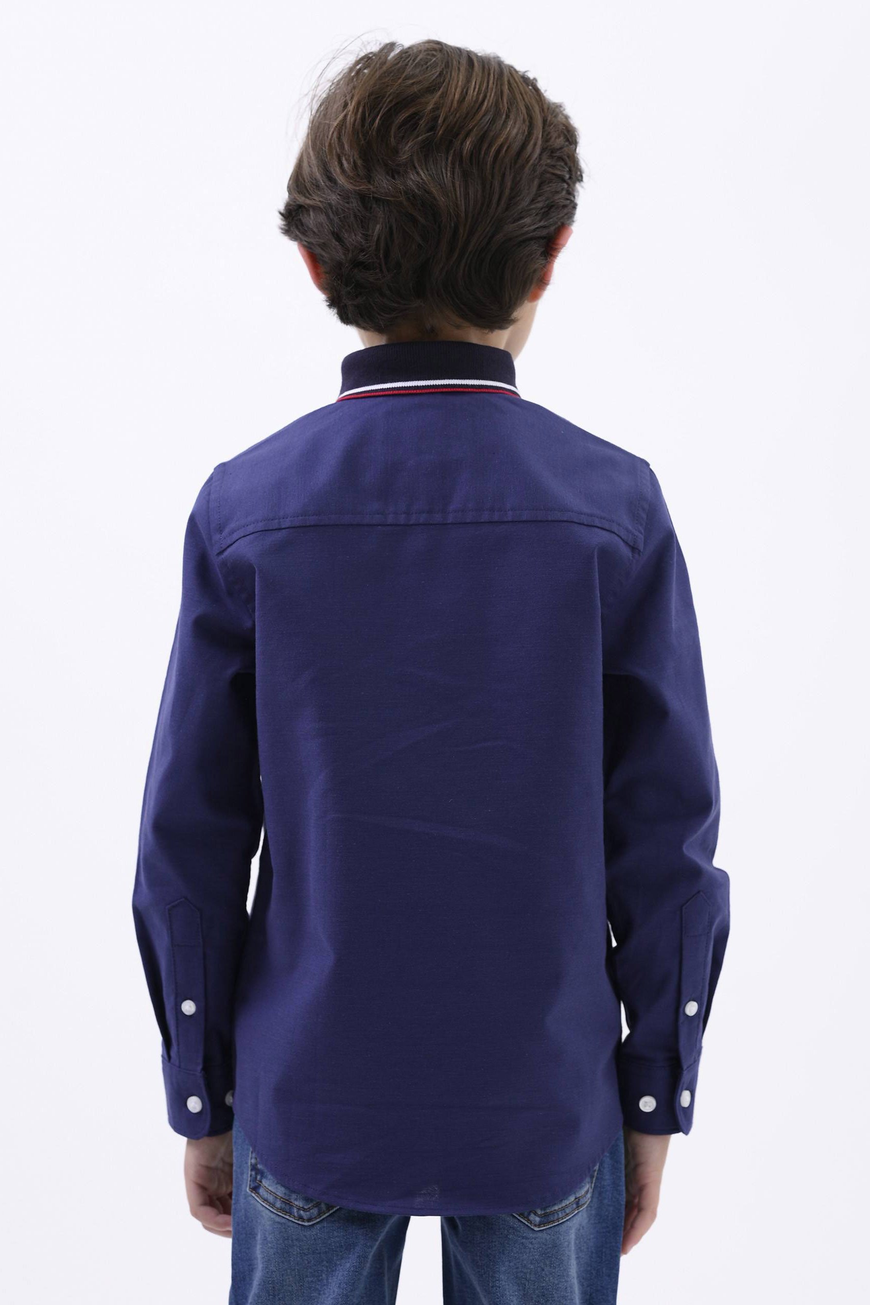 Woven Tipped Collar Shirt (3-14yrs)