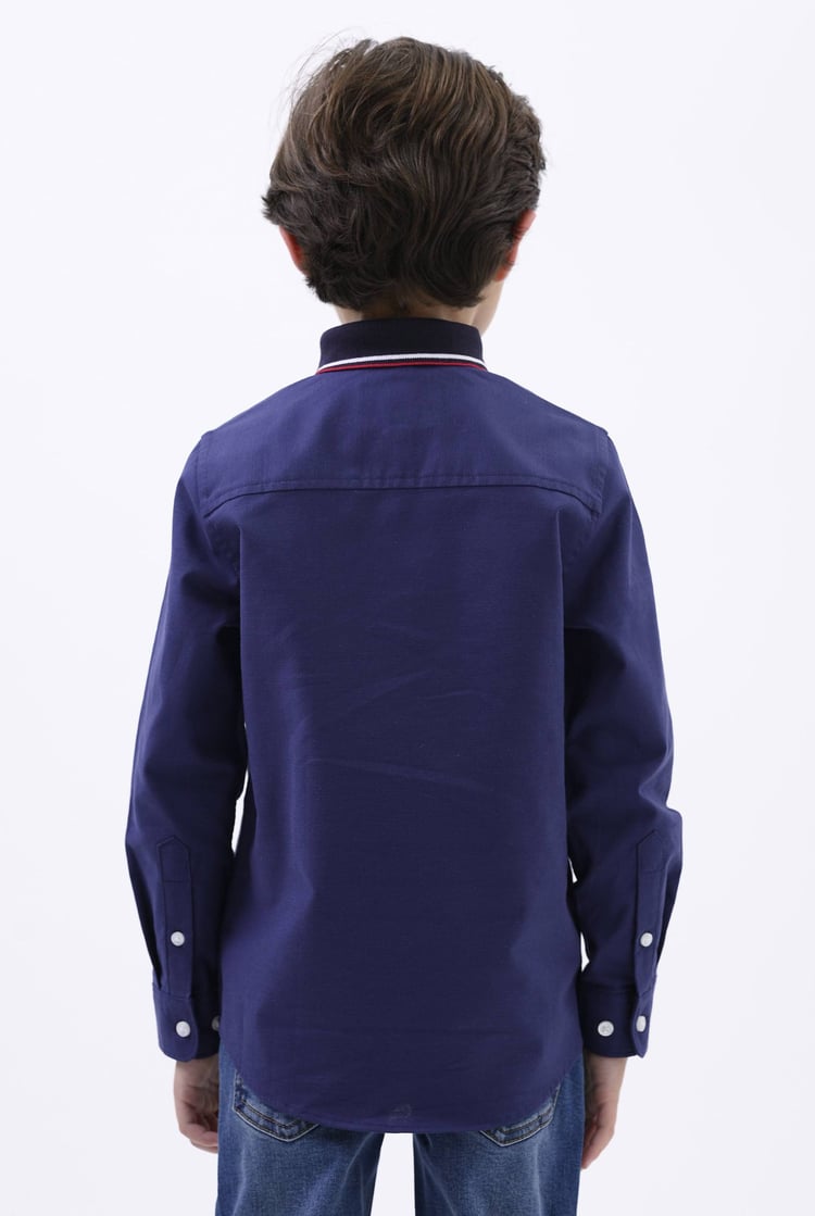 Woven Tipped Collar Shirt (3-14yrs)