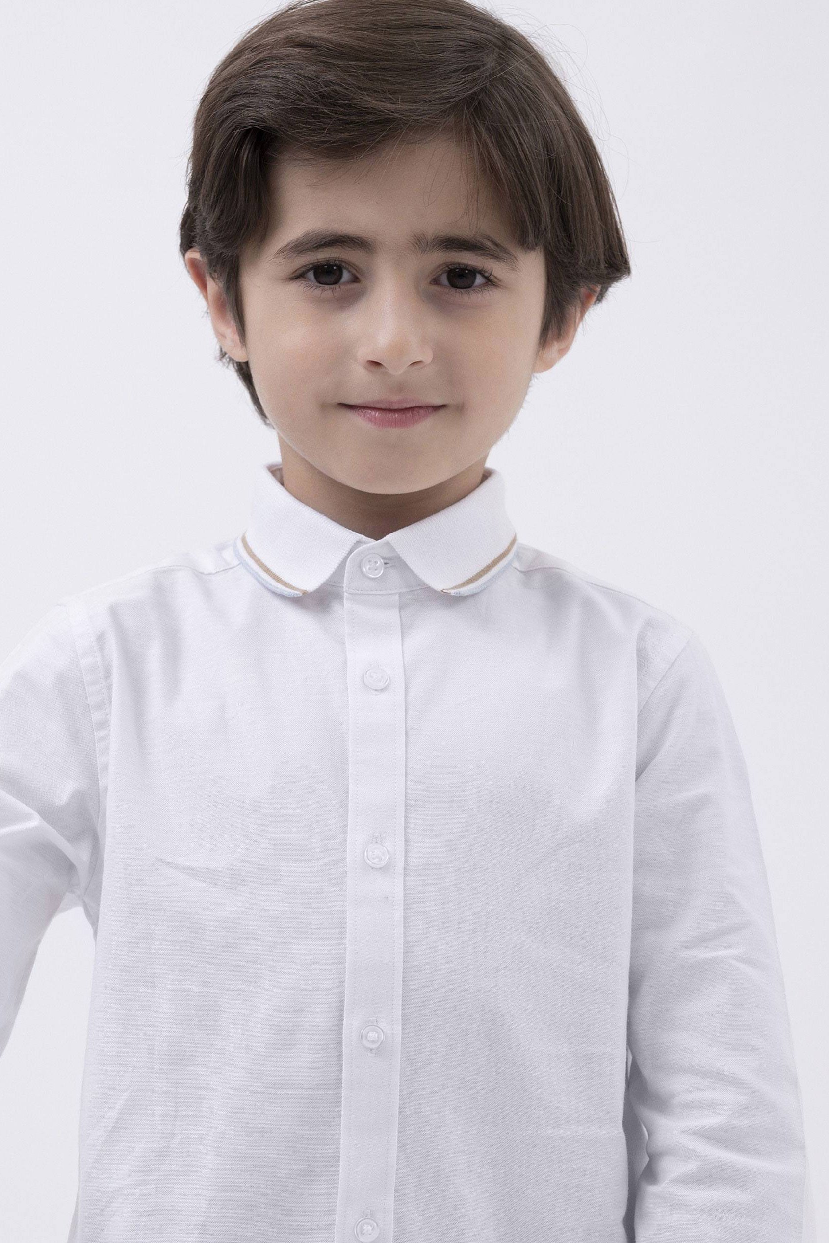 Woven Tipped Collar Shirt (3-14yrs)