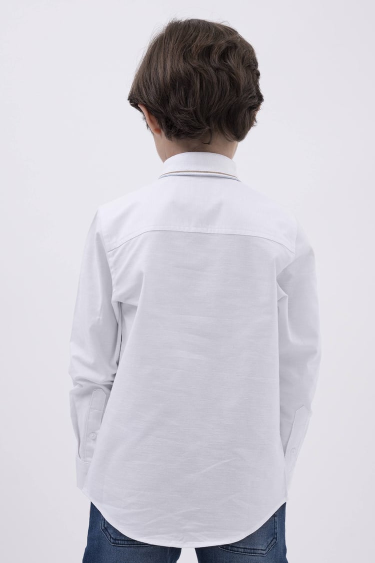 Woven Tipped Collar Shirt (3-14yrs)