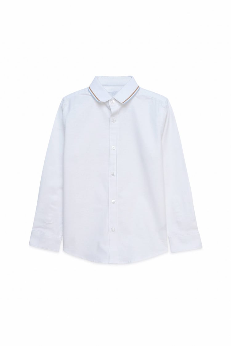 Woven Tipped Collar Shirt (3-14yrs)